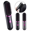Cordless hair detangling straightening brush